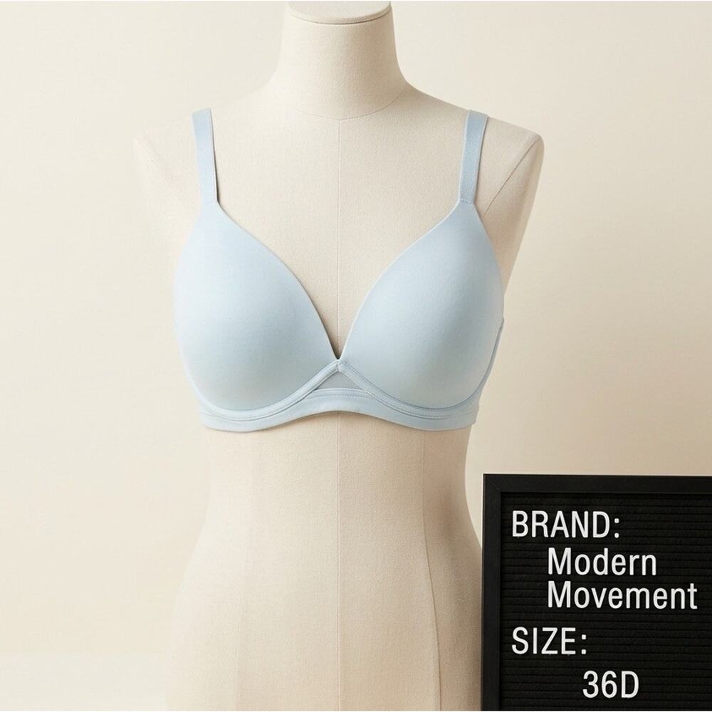 Modern Movement 36D Bra Light Blue T Shirt Lightly Lined No Wire